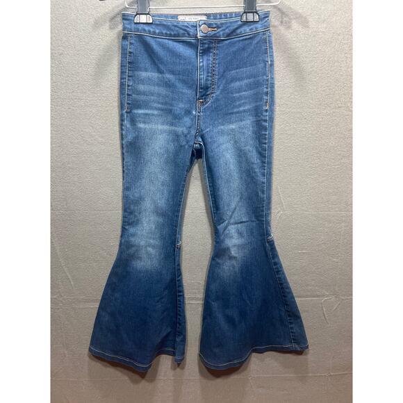 Free People Just Float On Flare Boho High Rise Denim Jeans Blue Womens Size 24 - Picture 2 of 11
